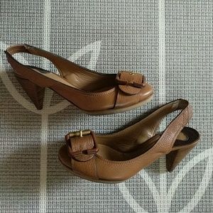 Chloe Buckle Kitten Heel Slingbacks